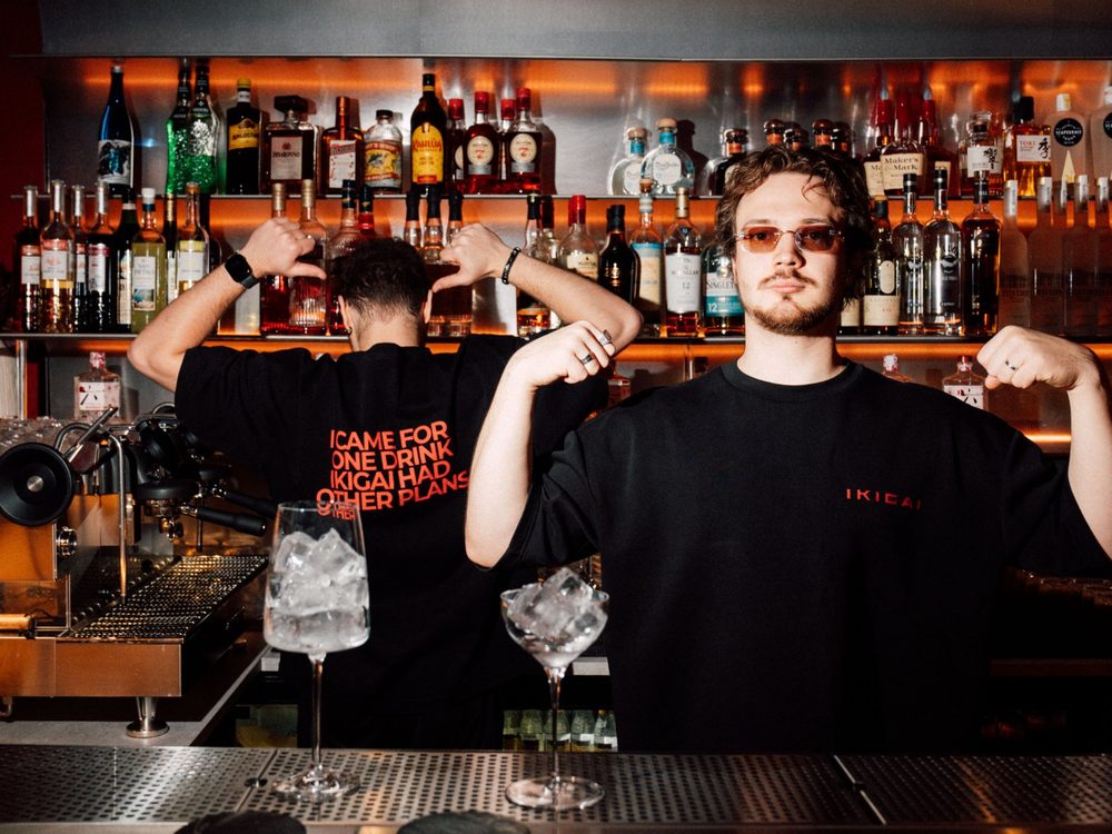 IKIGAI bartenders behind the bar in team t-shirts