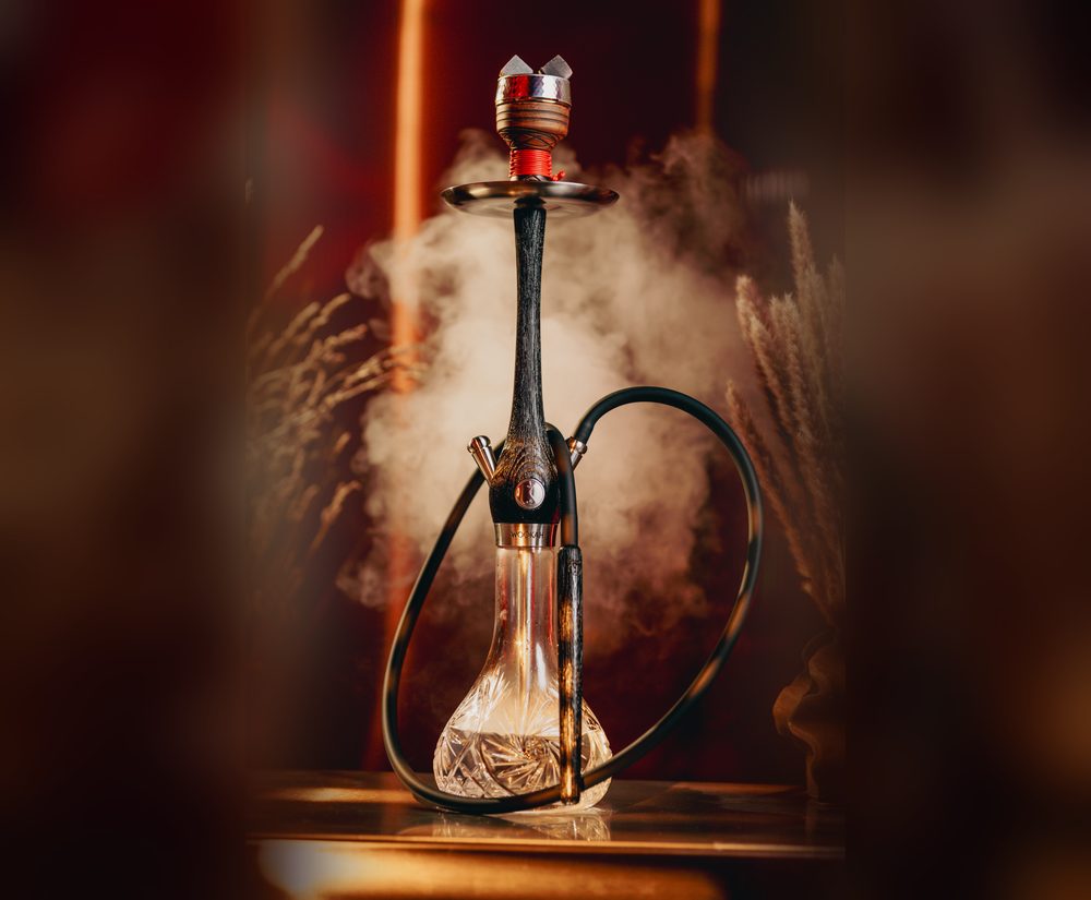Hookah with a cloud of smoke